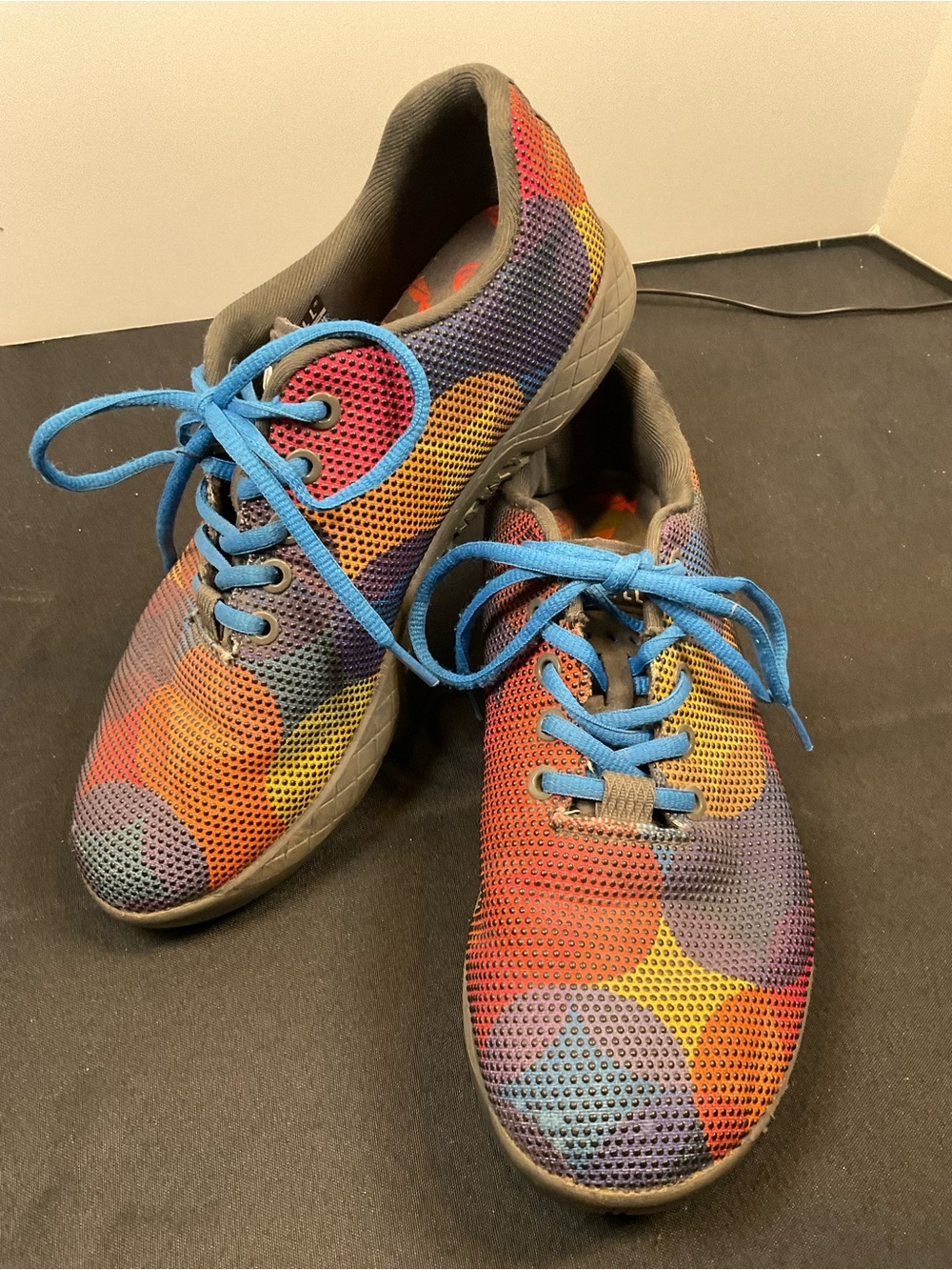 NOBULL Multicolor Mesh Sneakers with Bright Blue Laces